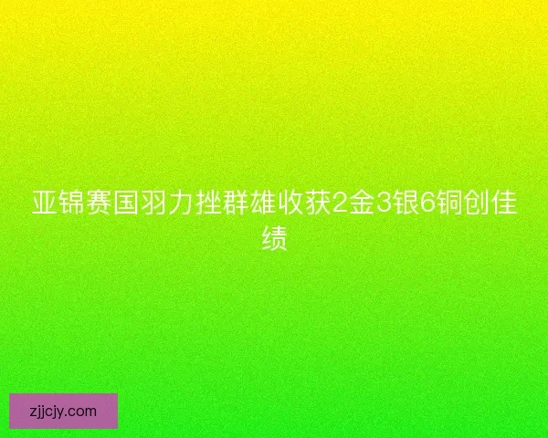 亚锦赛国羽力挫群雄收获2金3银6铜创佳绩